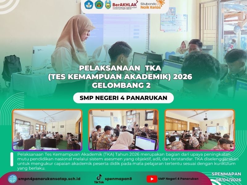 PELAKSANAAN  TKA  (TES KEMAMPUAN AKADEMIK) 2026  GELOMBANG 2 H-1