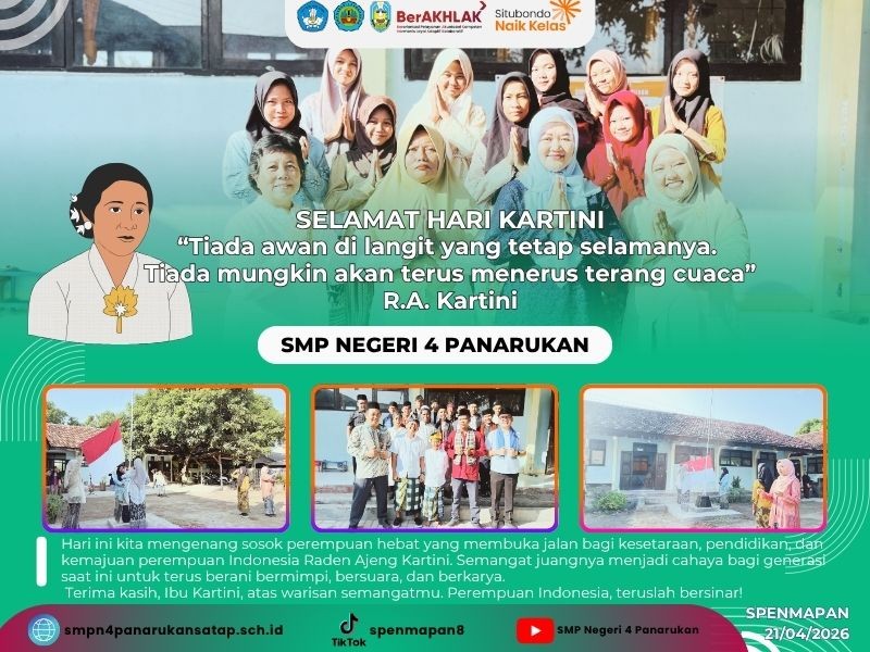 SELAMAT HARI KARTINI “Tiada awan di langit yang tetap selamanya.  Tiada mungkin akan terus menerus terang cuaca” R.A. Kartini